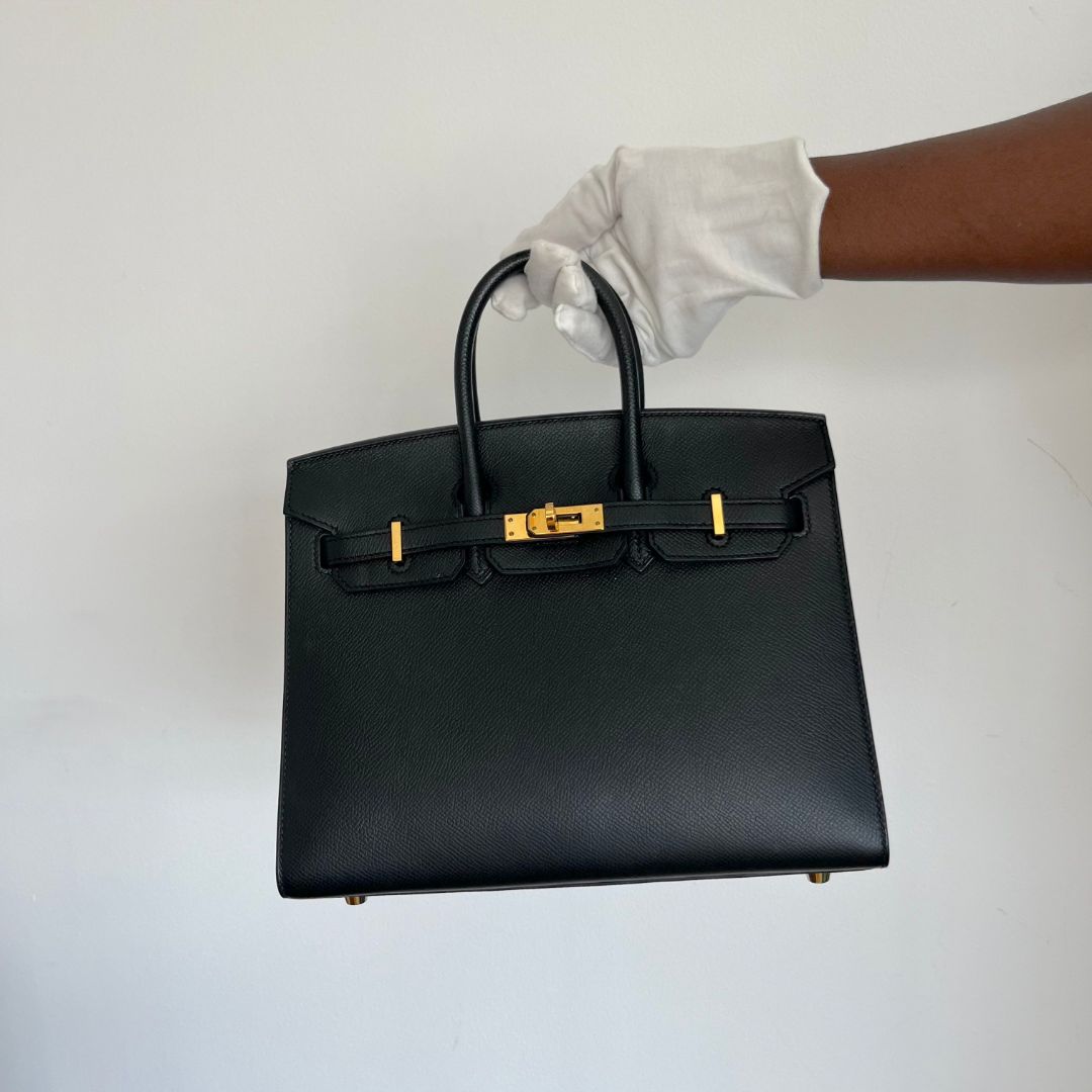 Hermès Black Epsom Sillier Leather Birkin 25 Bag GHW