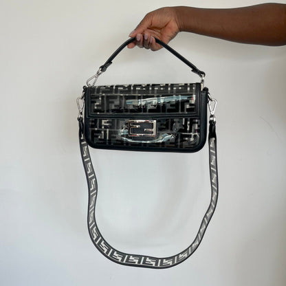 Fendi Baguette NM Bag Zucca PU Medium Black