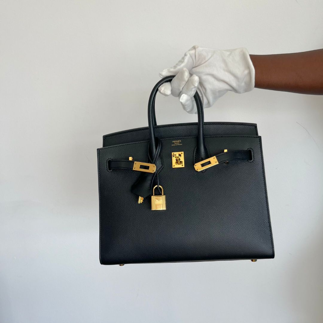Hermès Black Epsom Sillier Leather Birkin 25 Bag GHW