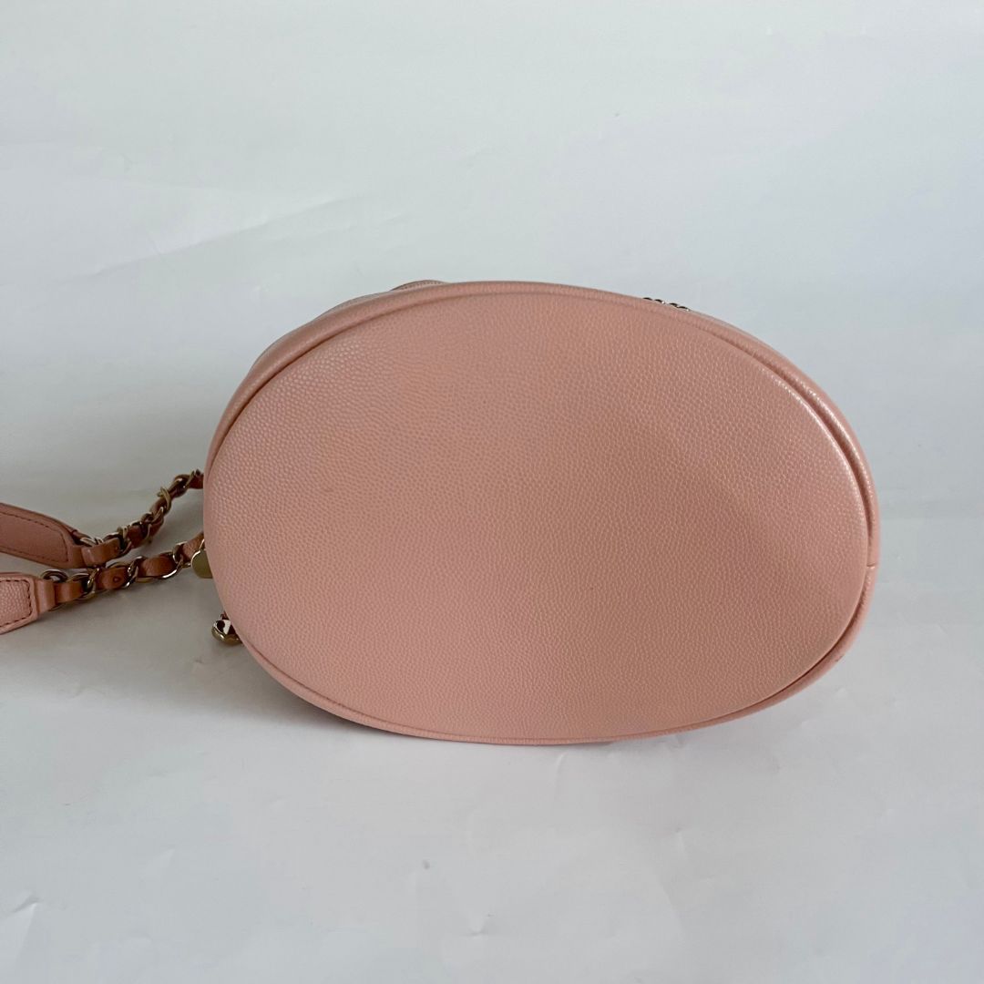 Chanel Pink Chanel Deauville Drawstring Bucket Bag