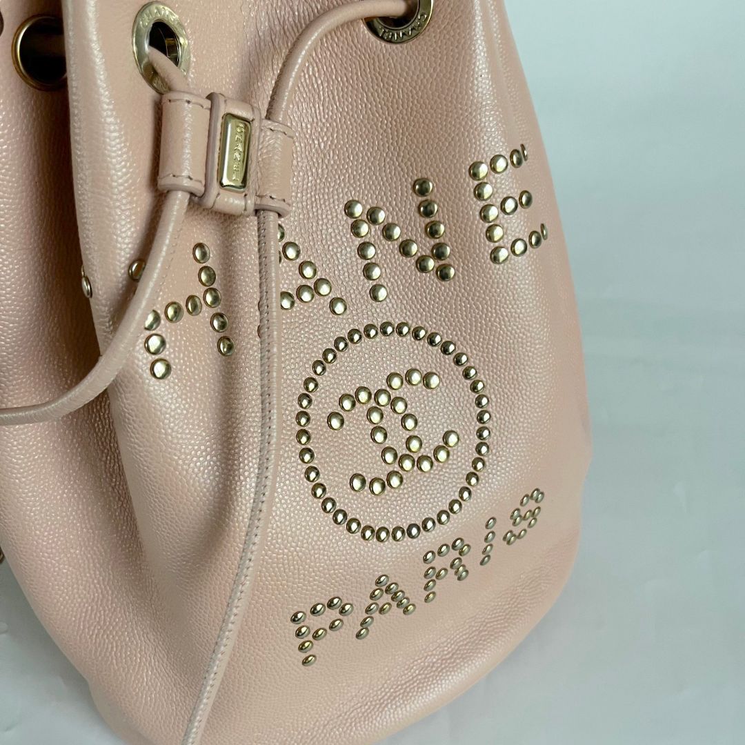 Chanel Pink Chanel Deauville Drawstring Bucket Bag
