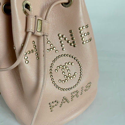 Chanel Pink Chanel Deauville Drawstring Bucket Bag