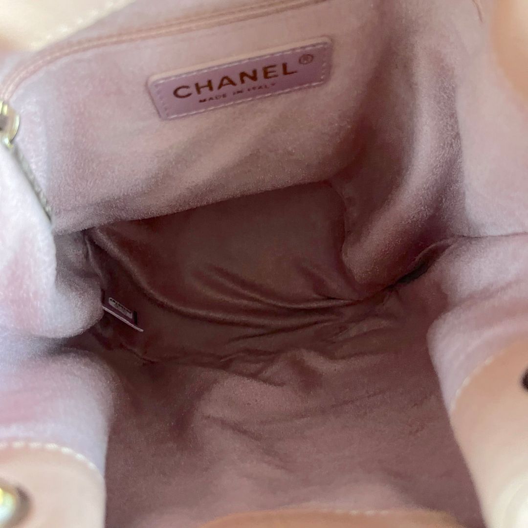 Chanel Pink Chanel Deauville Drawstring Bucket Bag