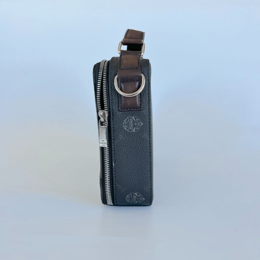 Berluti Nino Canvas and Leather clutch messenger bag