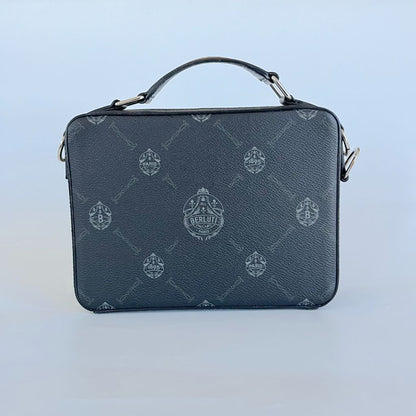 Berluti Nino Canvas and Leather clutch messenger bag