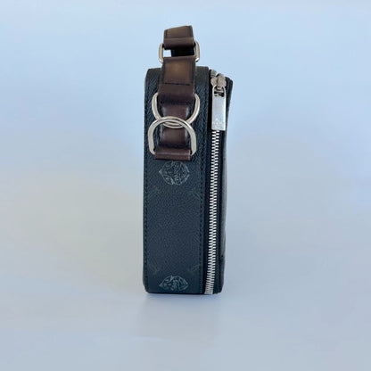 Berluti Nino Canvas and Leather clutch messenger bag