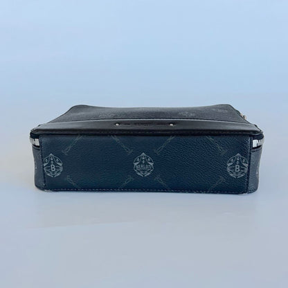 Berluti Nino Canvas and Leather clutch messenger bag