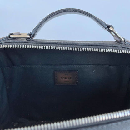 Berluti Nino Canvas and Leather clutch messenger bag