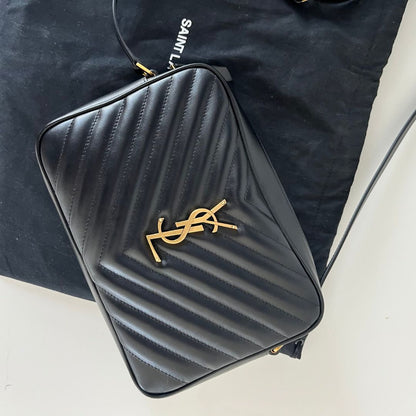 Saint Laurent Lou Camera Shoulder Bag in Quilted Leather