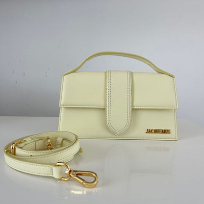 Jacquemus Le Grand Bambino Shoulder Bag in Yellow Leather