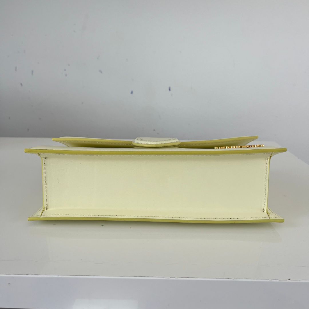 Jacquemus Le Grand Bambino Shoulder Bag in Yellow Leather
