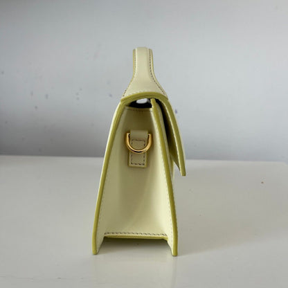 Jacquemus Le Grand Bambino Shoulder Bag in Yellow Leather