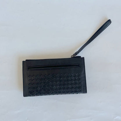 Bottega Veneta Black Intrecciato Leather Wrislet Wallet