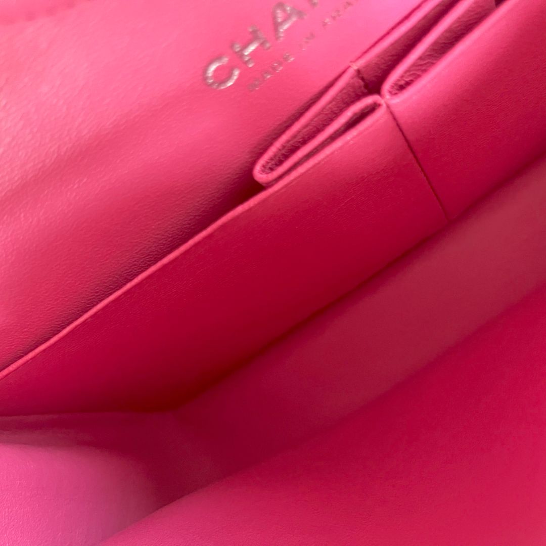 Chanel Caviar Leather chevron Pink Double Flap Bag