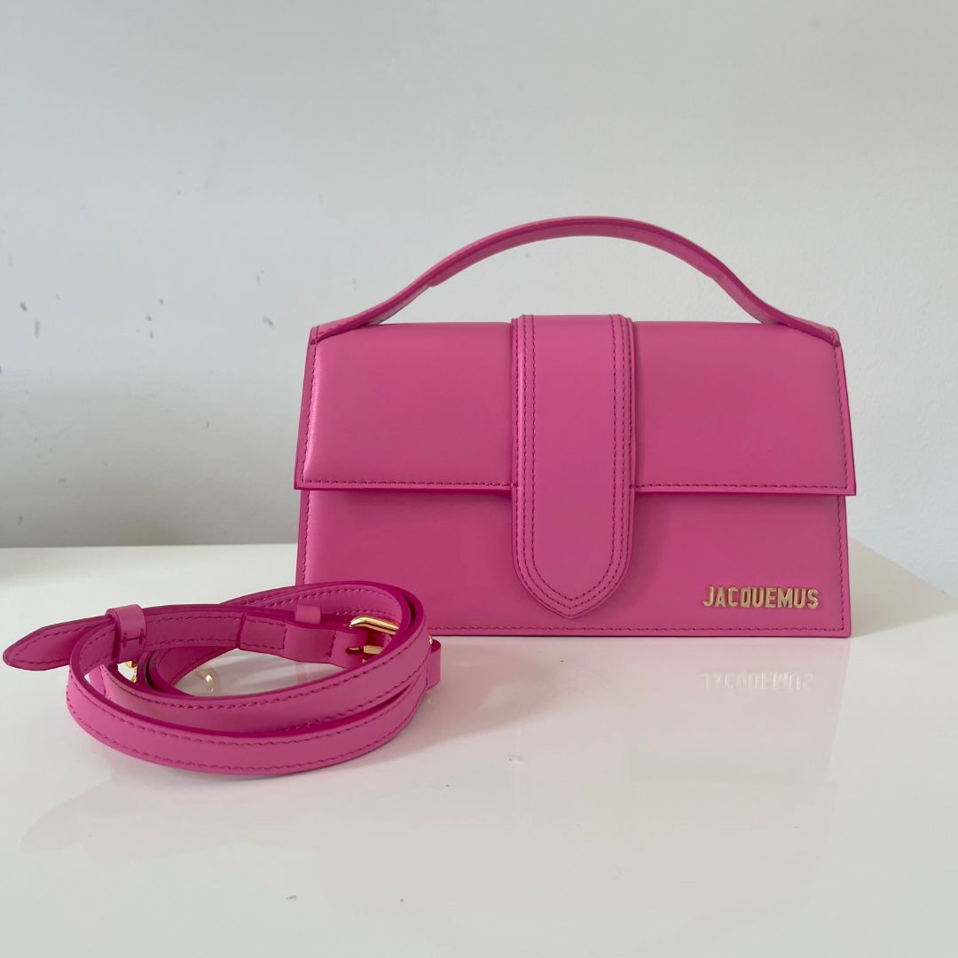 Jacquemus Le Grand Bambino Shoulder Bag in Pink Leather