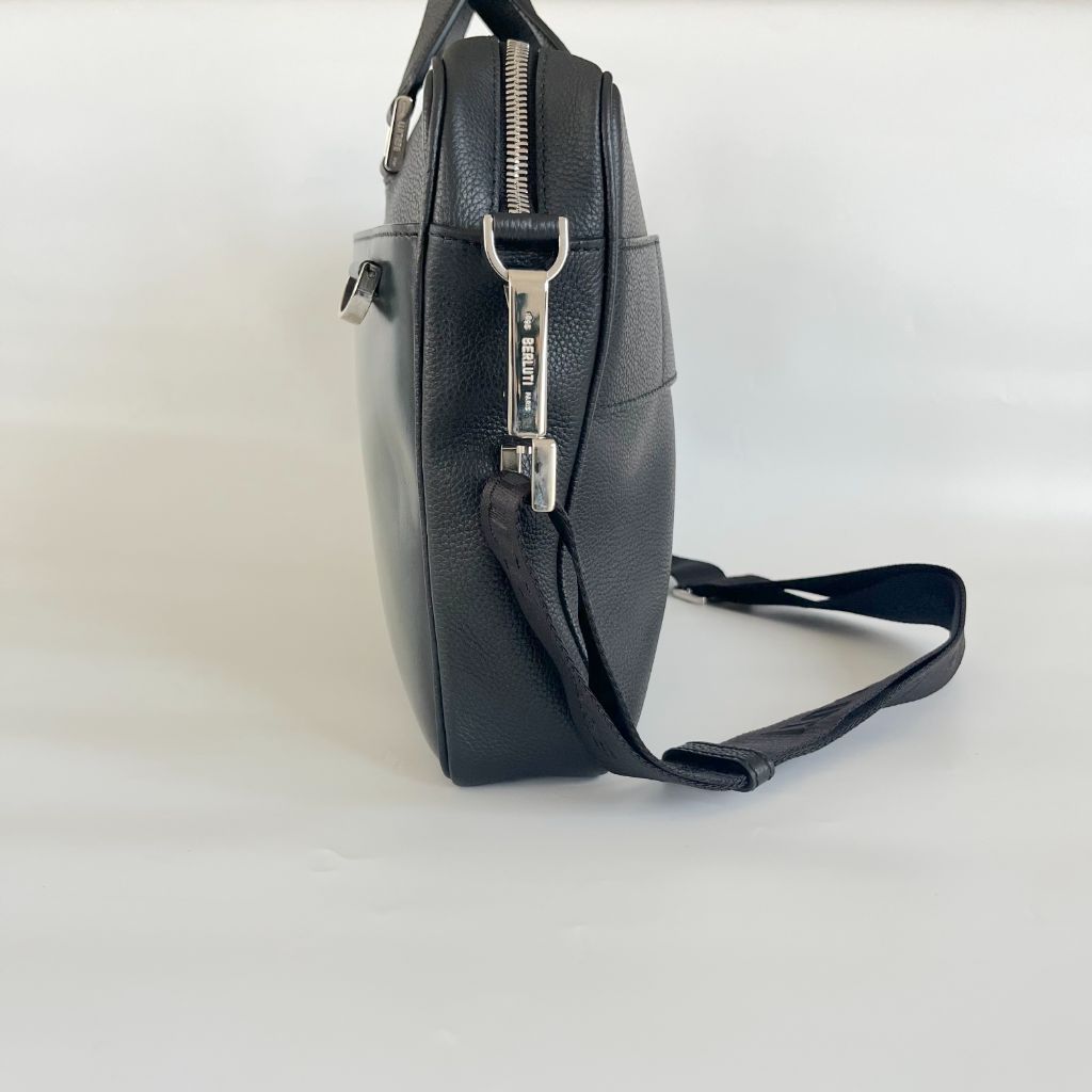 Berluti green leather top handle brief case