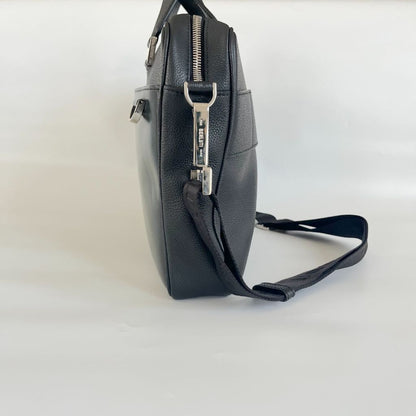 Berluti green leather top handle brief case