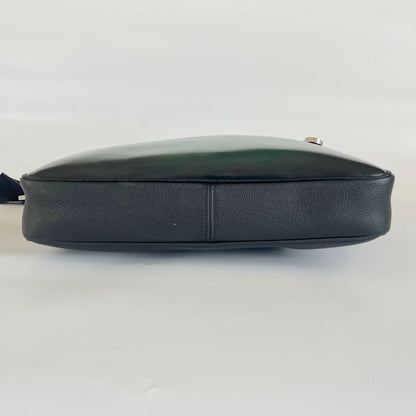 Berluti green leather top handle brief case