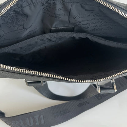 Berluti green leather top handle brief case