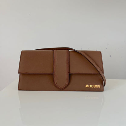 Jacquemus La Bambino long brown suede shoulder bag
