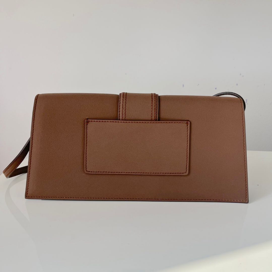 Jacquemus La Bambino long brown suede shoulder bag
