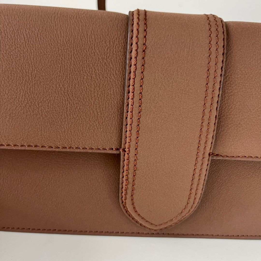 Jacquemus La Bambino long brown suede shoulder bag