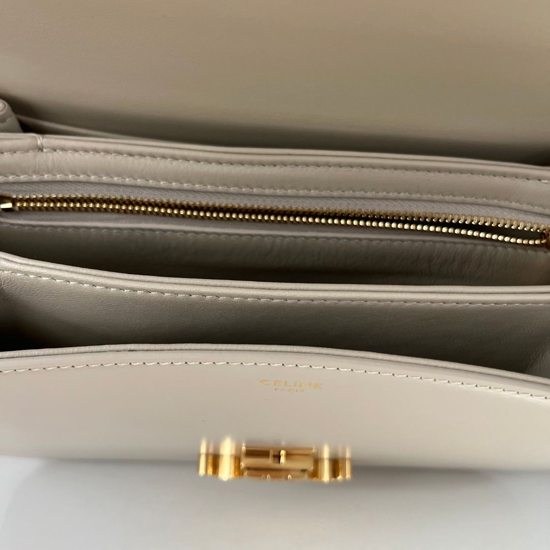 Celine Triomphe Classic Pale beige Flap Bag