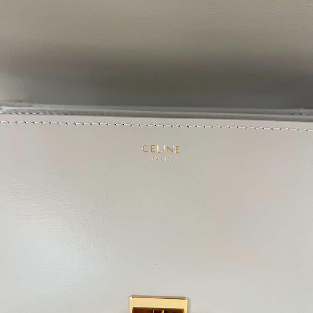 Celine Triomphe Classic Pale beige Flap Bag