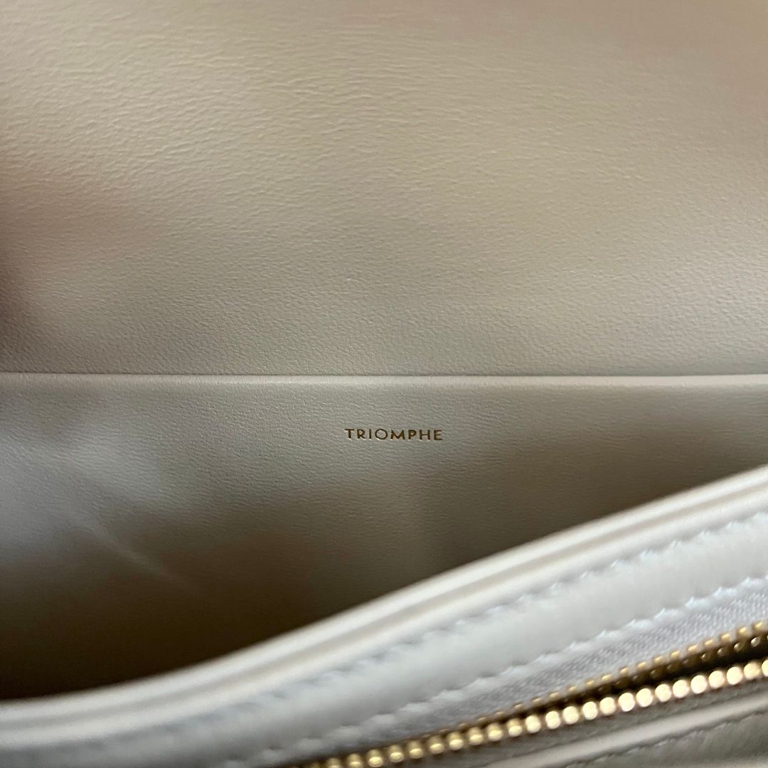 Celine Triomphe Classic Pale beige Flap Bag
