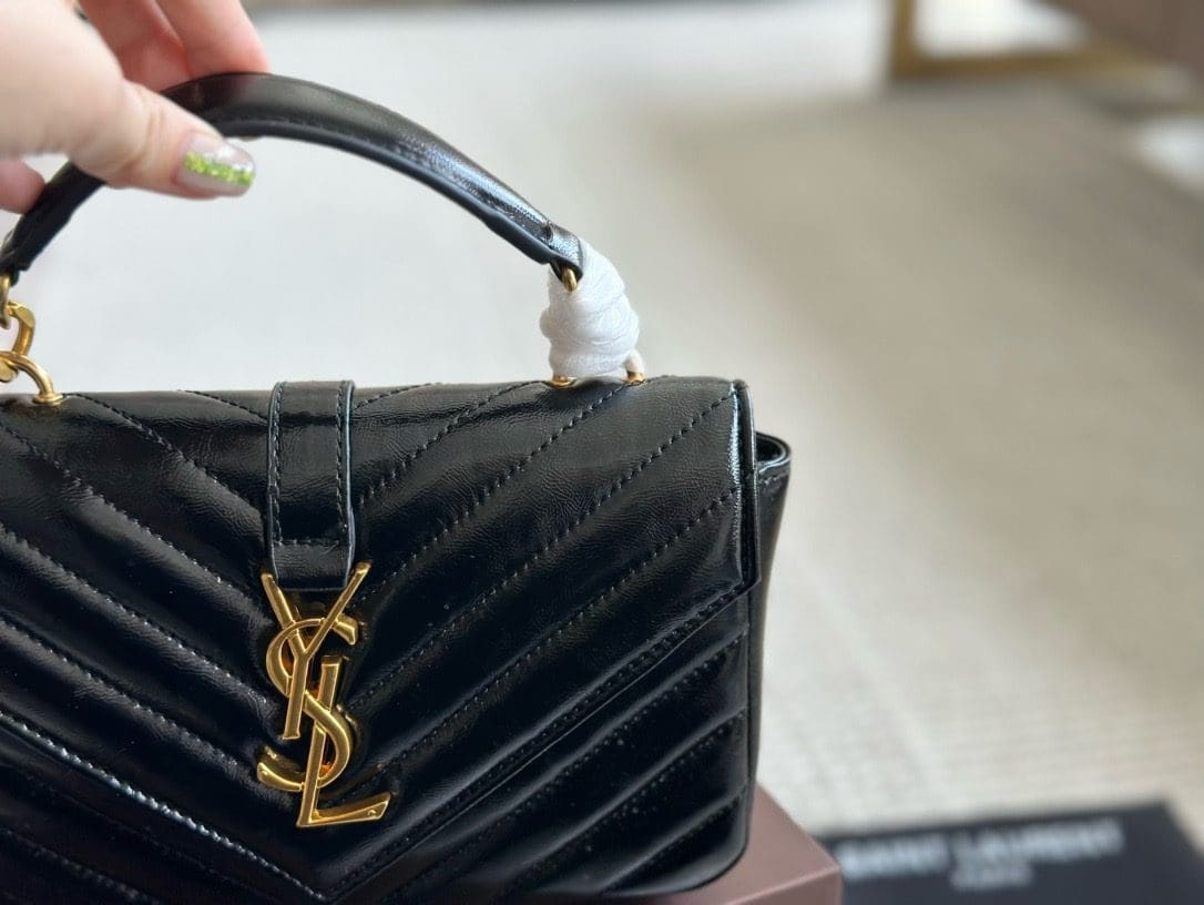 SAINT LAURENT BLACK ‘COLLEGE MINI’ SHOULDER BAG