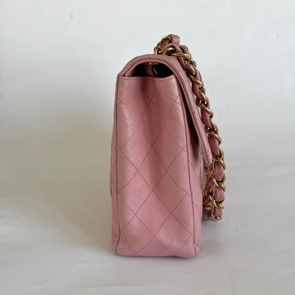 Chanel Pink Jumbo Caviar Single Flap Bag