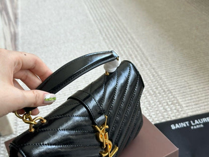SAINT LAURENT BLACK ‘COLLEGE MINI’ SHOULDER BAG