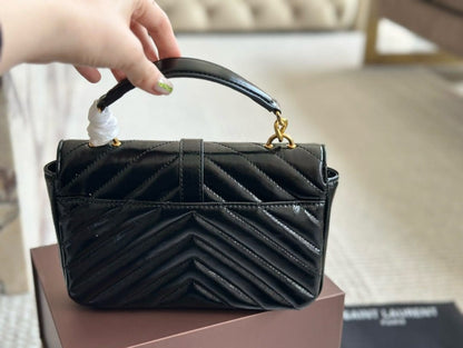 SAINT LAURENT BLACK ‘COLLEGE MINI’ SHOULDER BAG