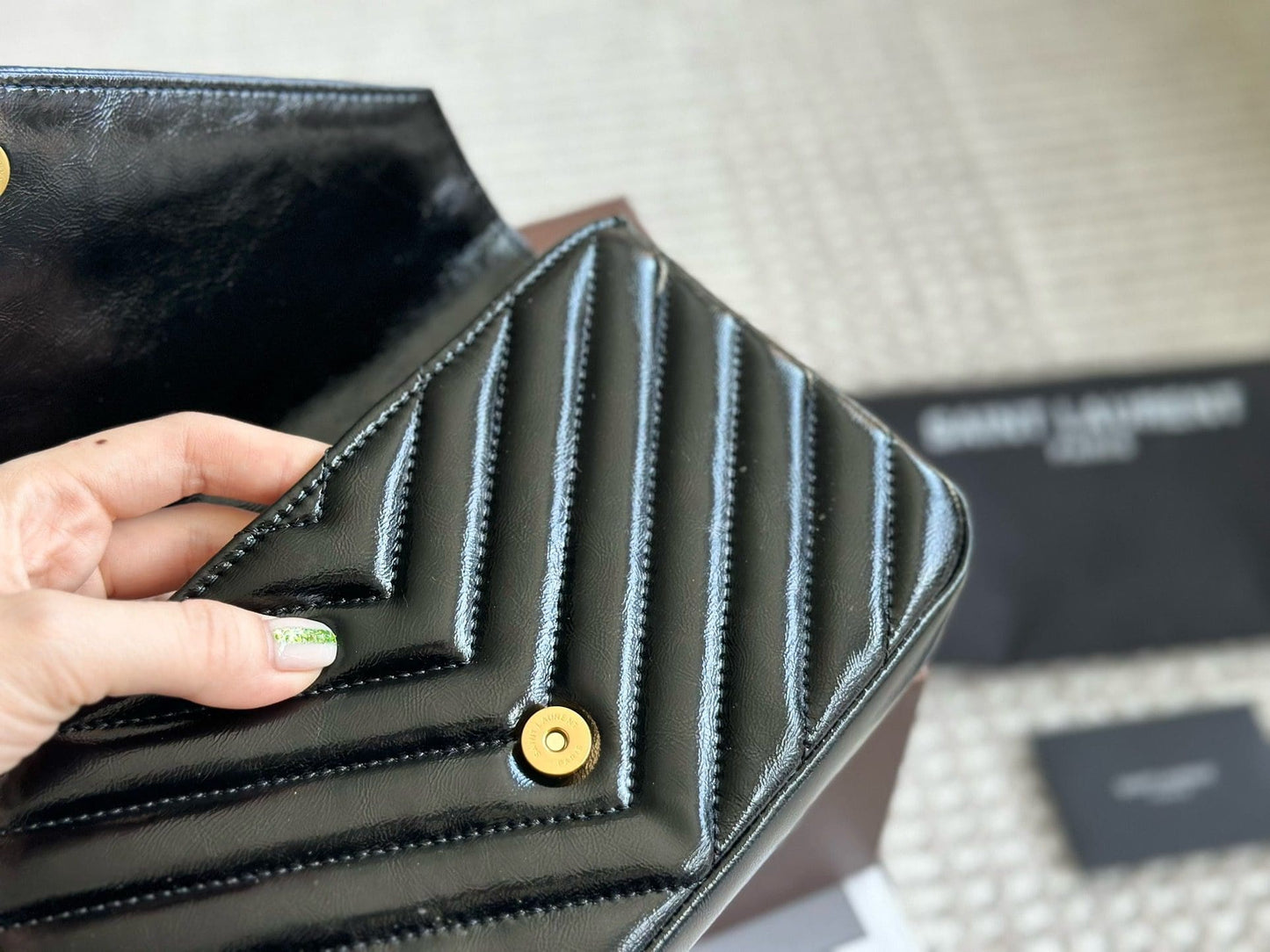 SAINT LAURENT BLACK ‘COLLEGE MINI’ SHOULDER BAG