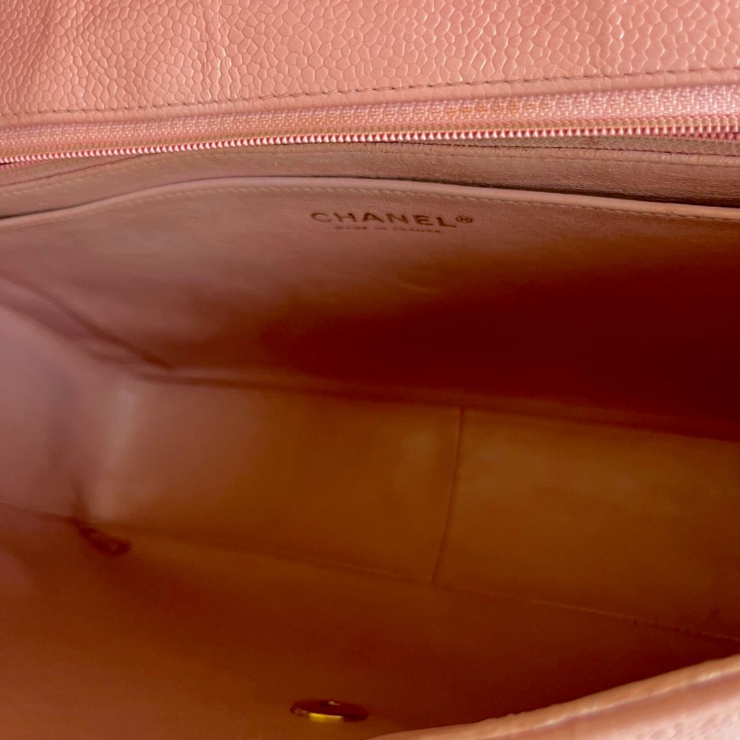 Chanel Pink Jumbo Caviar Single Flap Bag