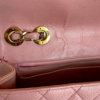 Chanel Pink Jumbo Caviar Single Flap Bag