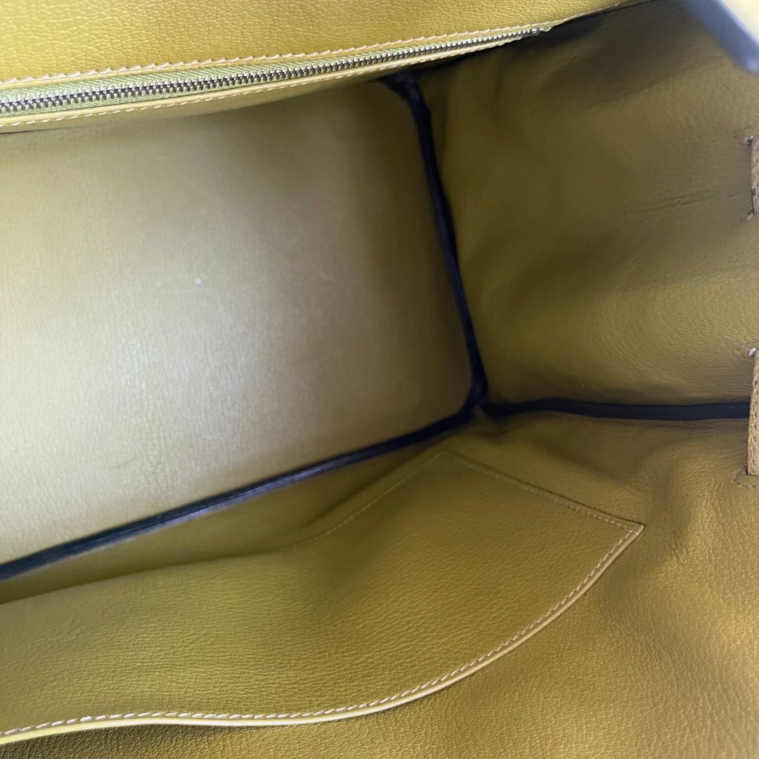 Hermes Ostrich Light Green Gold Hardware Birkin 35 Bag