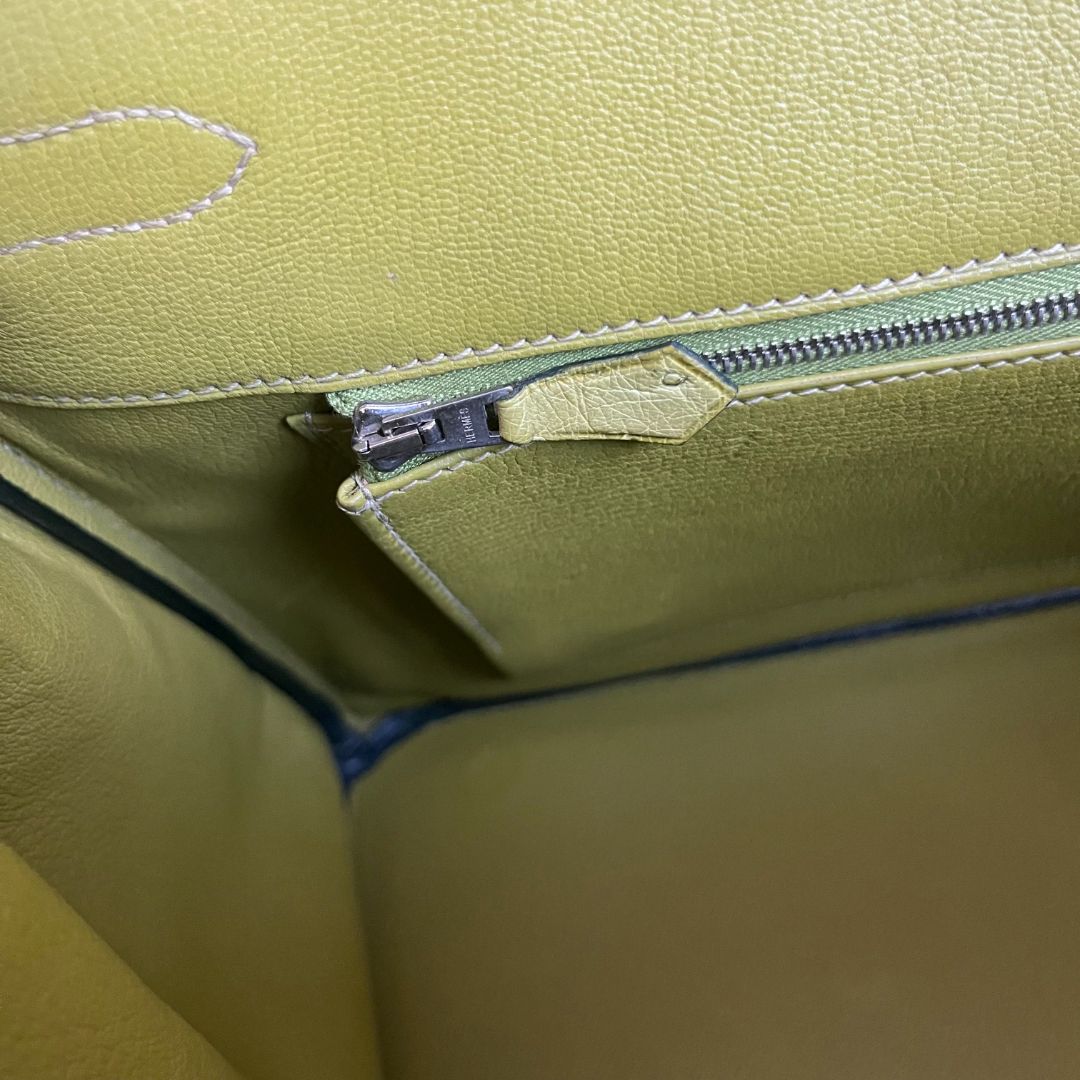 Hermes Ostrich Light Green Gold Hardware Birkin 35 Bag