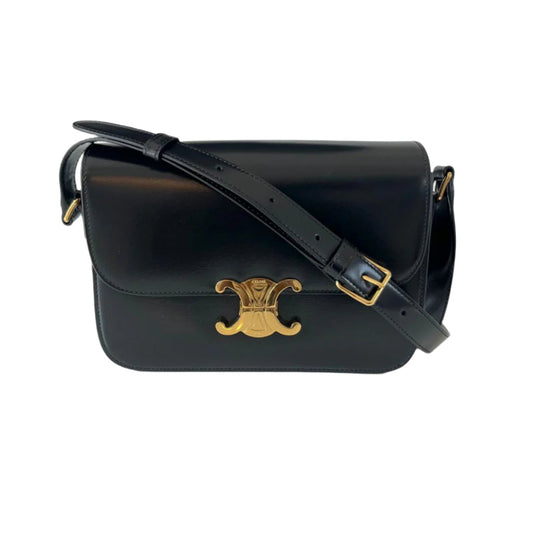 Celine Triomphe Classic black Flap Bag