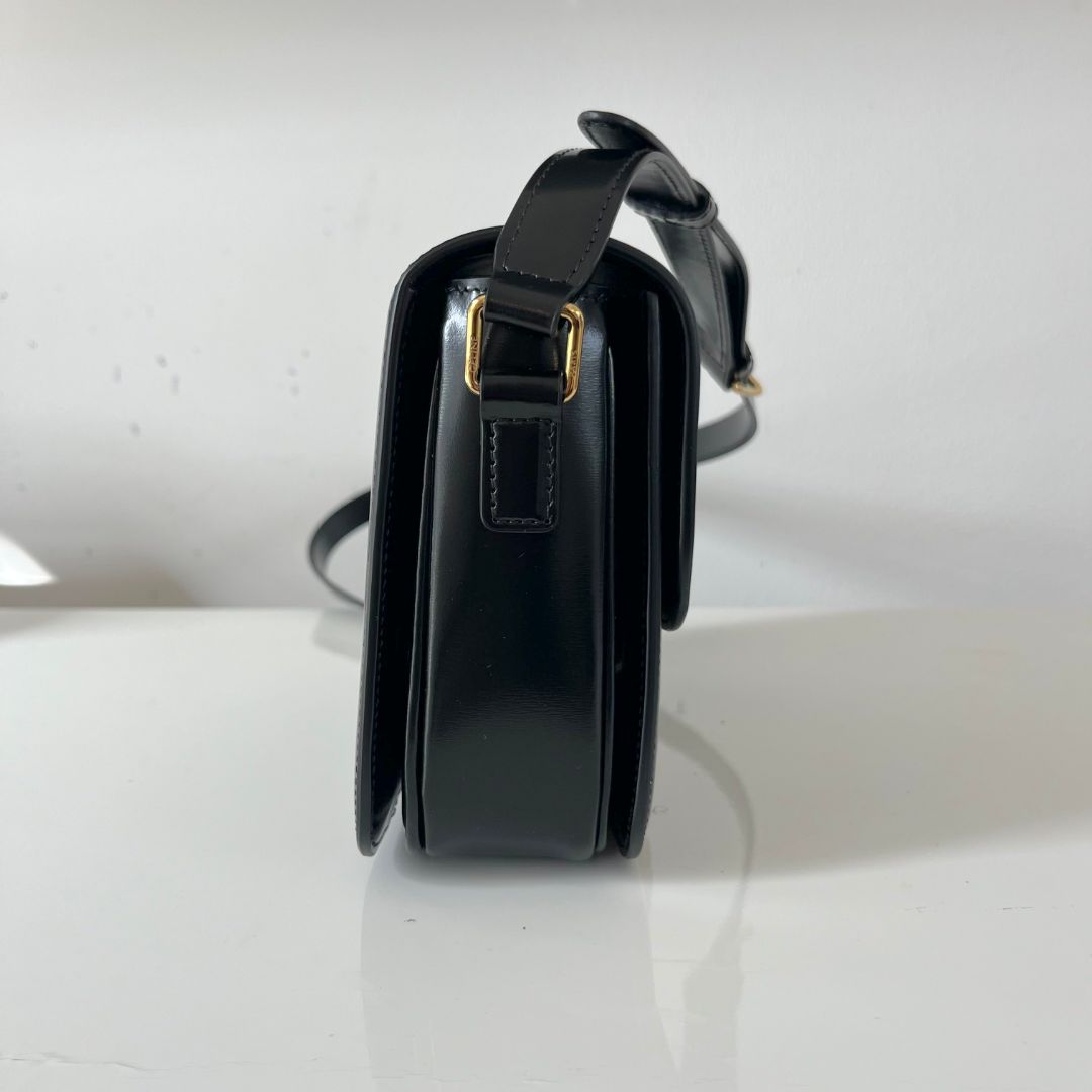 Celine Triomphe Classic black Flap Bag
