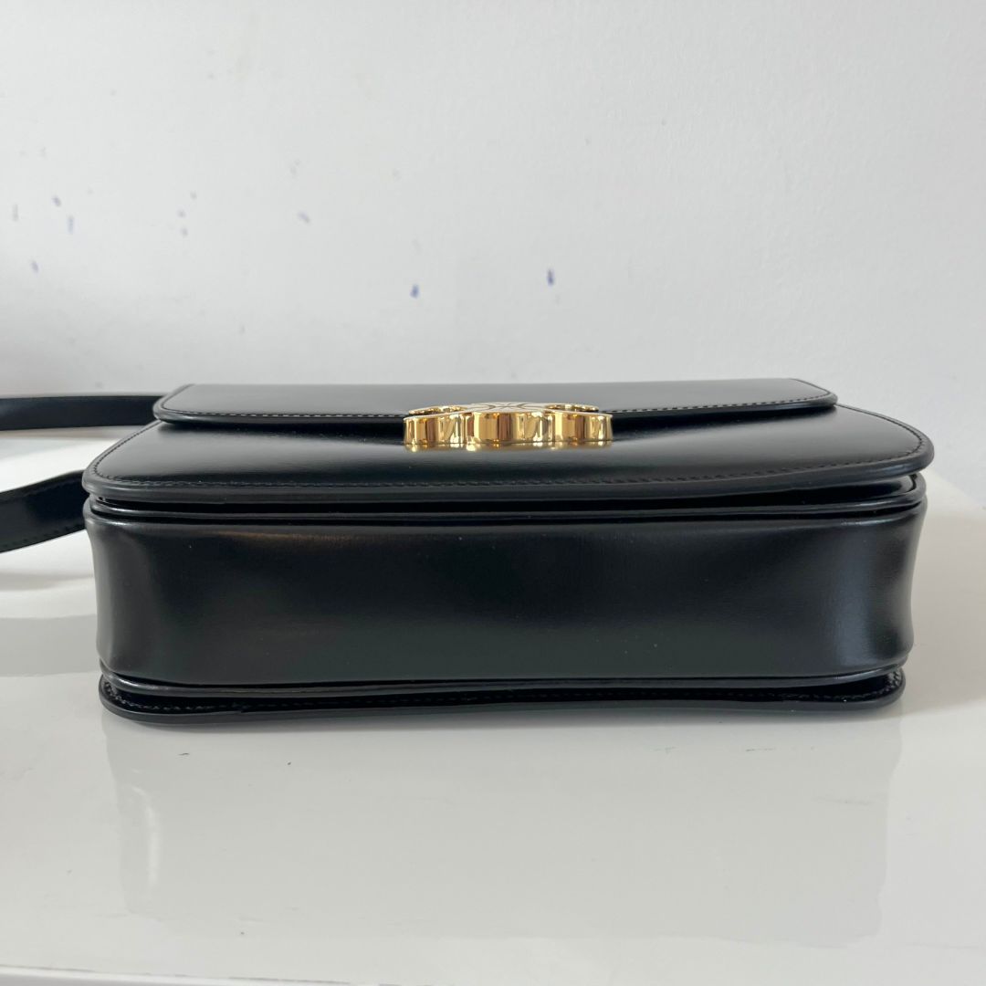 Celine Triomphe Classic black Flap Bag