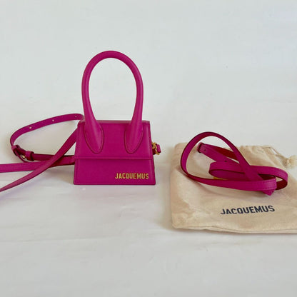 Jacquemus Fuscia Leather Mini Le Chiquito Top handle bag