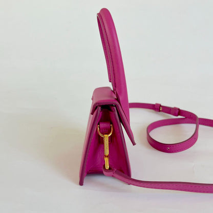 Jacquemus Fuscia Leather Mini Le Chiquito Top handle bag
