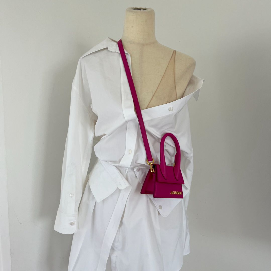 Jacquemus Fuscia Leather Mini Le Chiquito Top handle bag