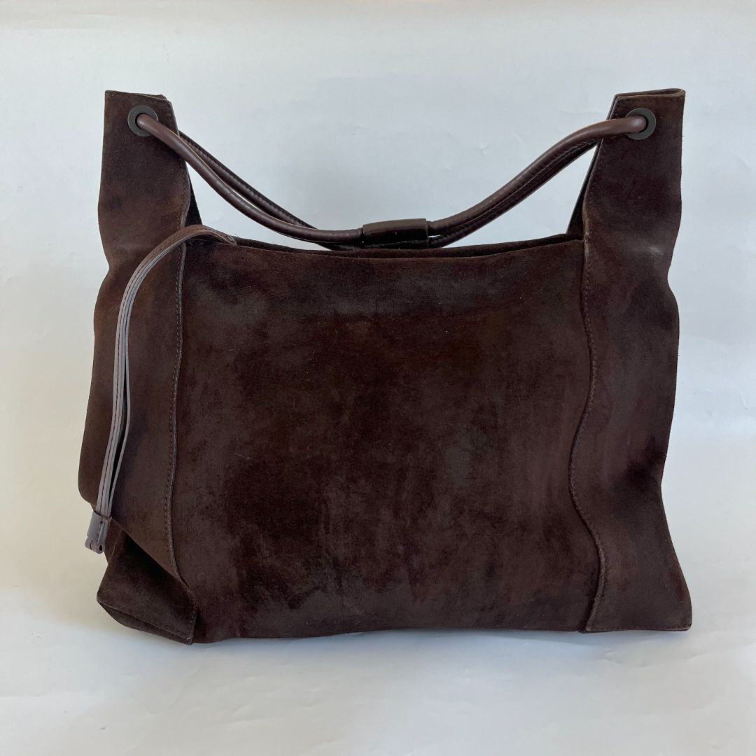 Gucci brown suede tote vintage shoulder bag