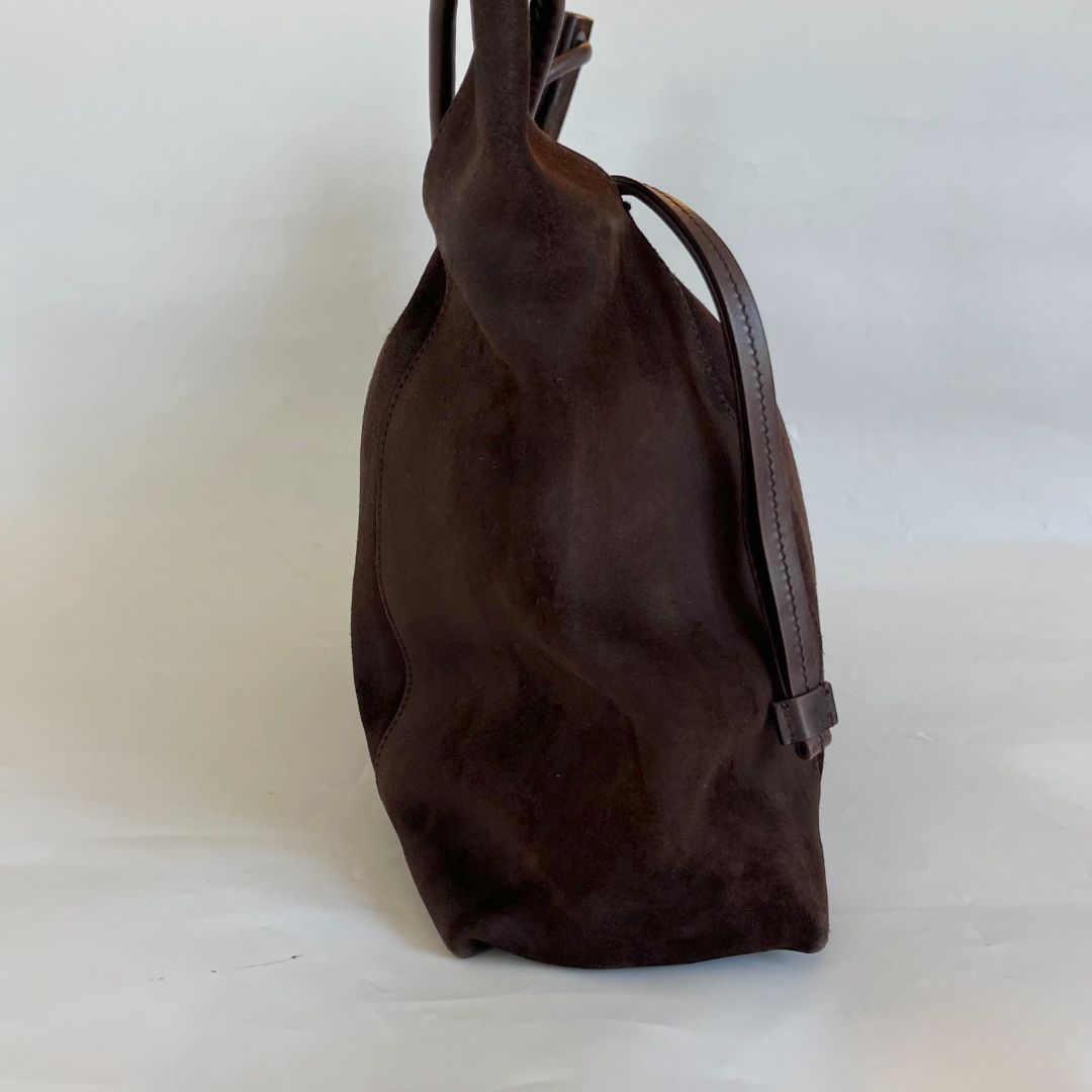 Gucci brown suede tote vintage shoulder bag
