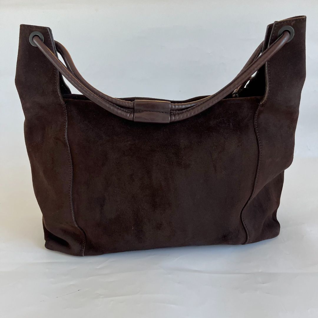 Gucci brown suede tote vintage shoulder bag