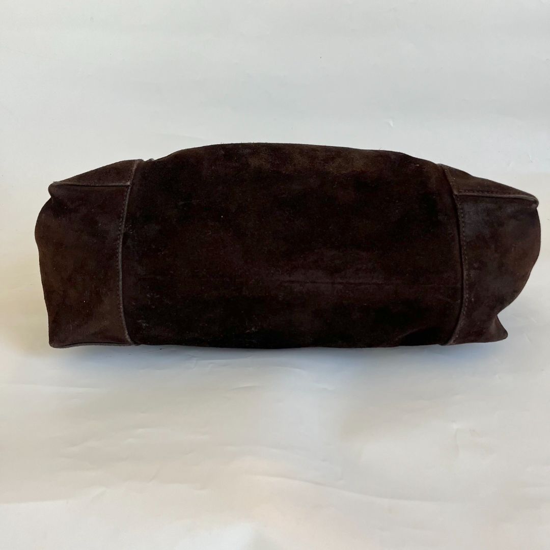 Gucci brown suede tote vintage shoulder bag