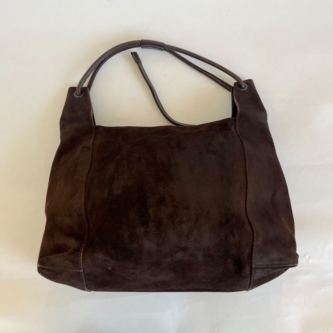 Gucci brown suede tote vintage shoulder bag