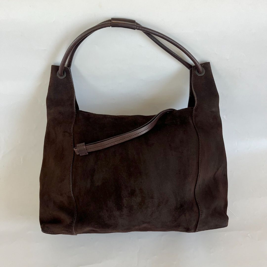 Gucci brown suede tote vintage shoulder bag